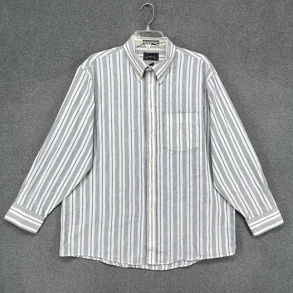 The Arrow Company Other - The Arrow Company Button Down Mens 17.5 32/33 White Blue Striped Oxford Shirt